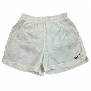 Nike Tenis Shorts Womens Large White‎ Mesh Elastic Waist Swoosh 90s